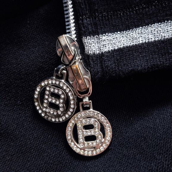 BCBGMaxAzria Women’s Zip Up Jacket Y2K Bling Streetwear Rhinestone Logo Size XL - Picture 10 of 13